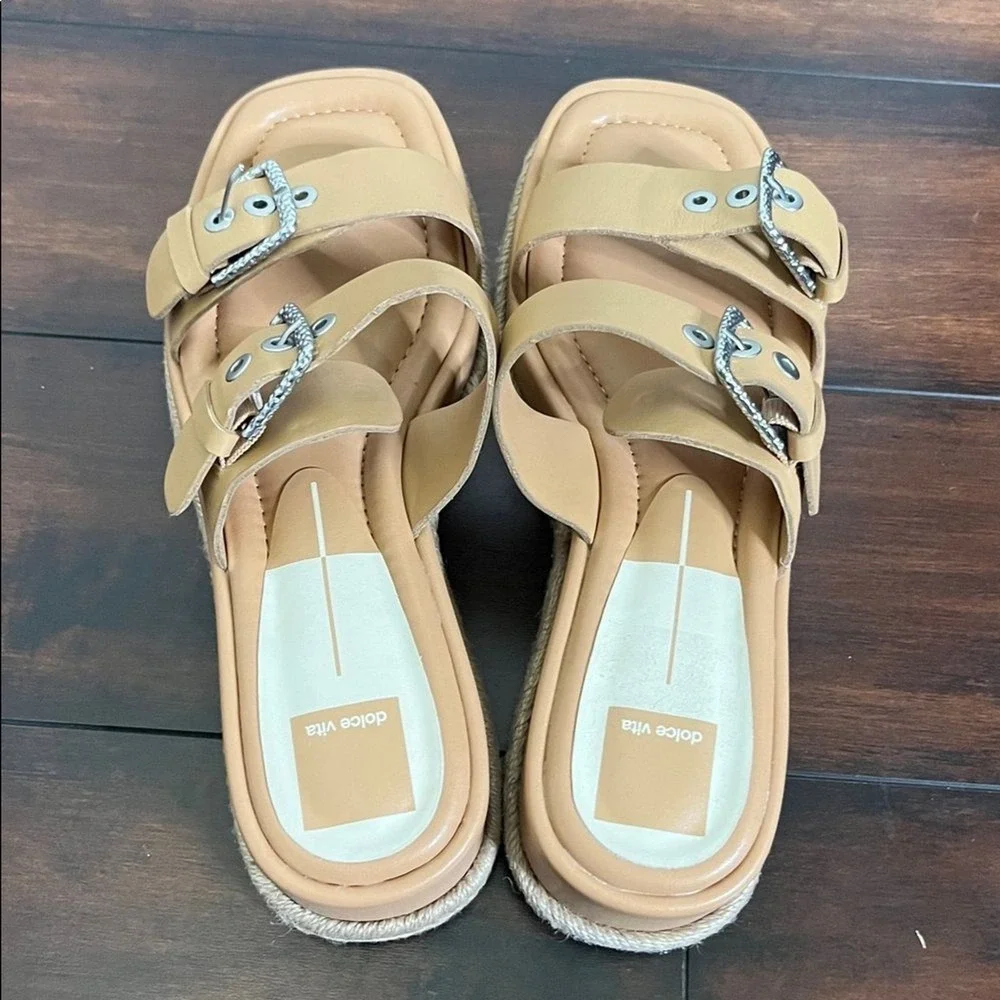 Dolce Vita Women's Canyon Flatform Footbed Espadrille Wedge Sandals size 9.5 New